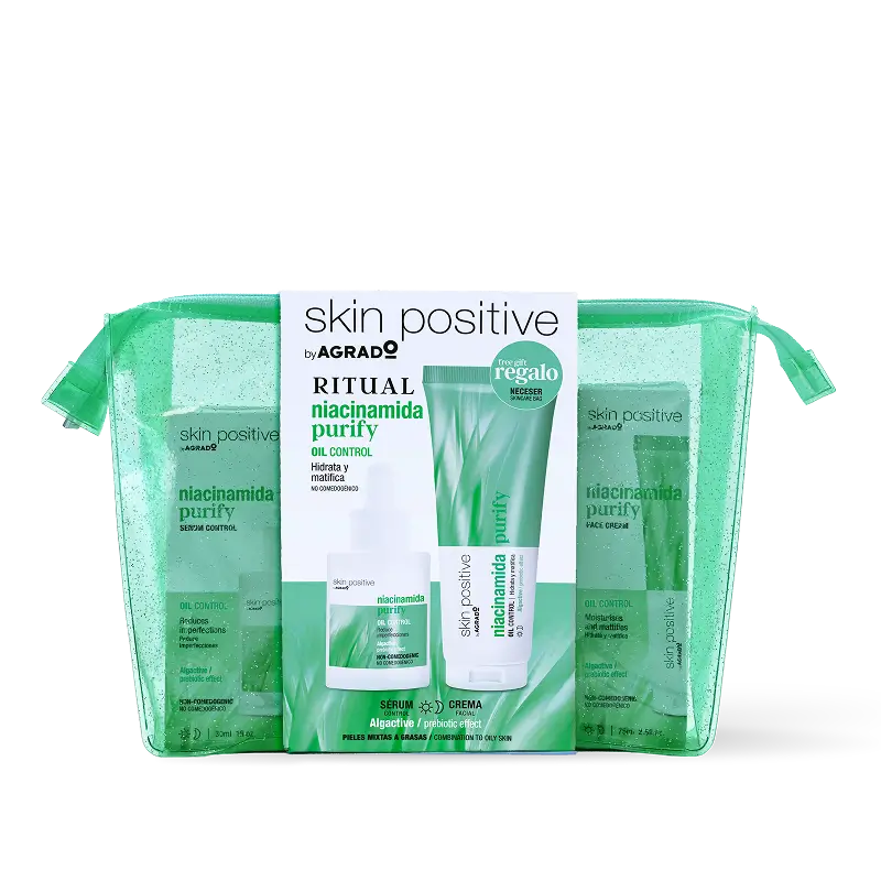 Recomandarea DAXI - Set cosmetic - ser si crema de fata hidratanta, cu niacinamida, control sebum si efect matifiant, Ritual Skin