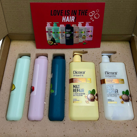 Set îngrijire păr, Love is in the Hair, Dicora Urban Fit – 4 șampoane + balsam [1]