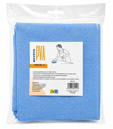 Articole Menaj & Accesorii pentru Casa - Set lavete microfibra PVA, albastre, 4buc/set, New Mop