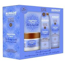 % REDUCERI PRODUSE COSMETICE , PARFUMURI SI ARTICOLE COMPLEMENTARE - Set pentru ingrijirea corpului, Gel de dus 250 ml - Scrub corp 200 ml - Mousse de corp 200 ml, Home Spa Japanese Care
