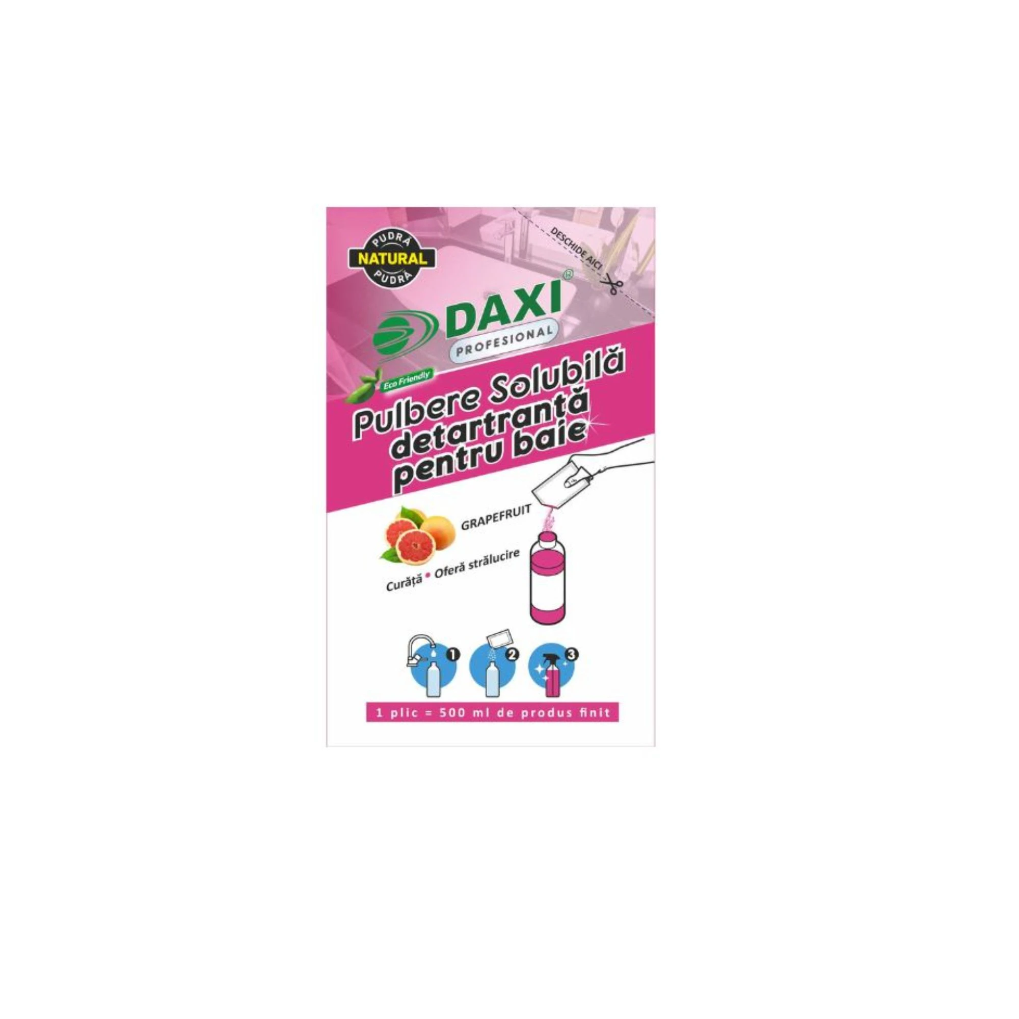 Detergenti si solutii pentru baie - Solutie pulbere pentru curatare si detartrare suprafete din baie,20g, parfum grapefruit