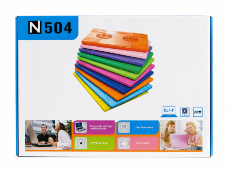 Jocuri & Divertisment - Suport de răcire pentru laptop N504, 15.4", 2 ventilatoare 70 mm, USB