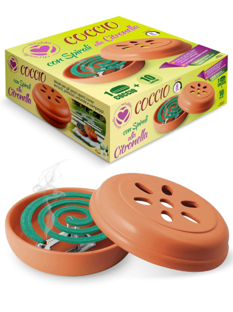 Antidaunatori si insecticide - Vas ceramic pentru ardere spirala tantari + 10 spirale cu citronella, Setablu