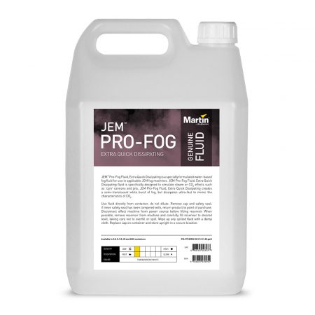 Accesorii pt. Lumini - JEM Pro-Fog Fluid, Extra Quick Dissipating - 5L - Lichid pentru efecte de fum