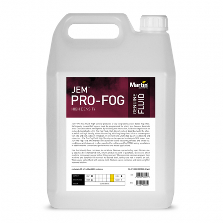 Accesorii pt. Lumini - JEM Pro-Fog Fluid, High Density - 5L - Lichid pentru efecte de fum