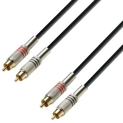 Cabluri Audio cu Conectori - K3 TCC 0100 - Cablu audio 2xRCA tată la 2xRCA tată 1 m