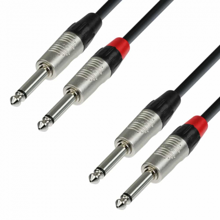 K4 TPP 0300 - Cablu audio cu conectori 2 x Jack 6.3 mm mono / 2 x Jack 6.3 mm mono REAN 3 m [0]