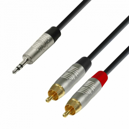 K4 YWCC 0300 - Cablu audio cu conectori Jack 3.5 mm stereo / 2 x RCA tata REAN 3 m [0]