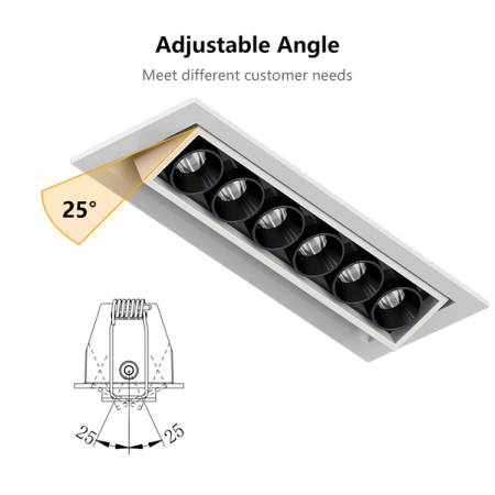 Proiector LED Încastrat Reglabil – 10W, 6x OSRAM, 4000K, 38°, Aluminiu [2]