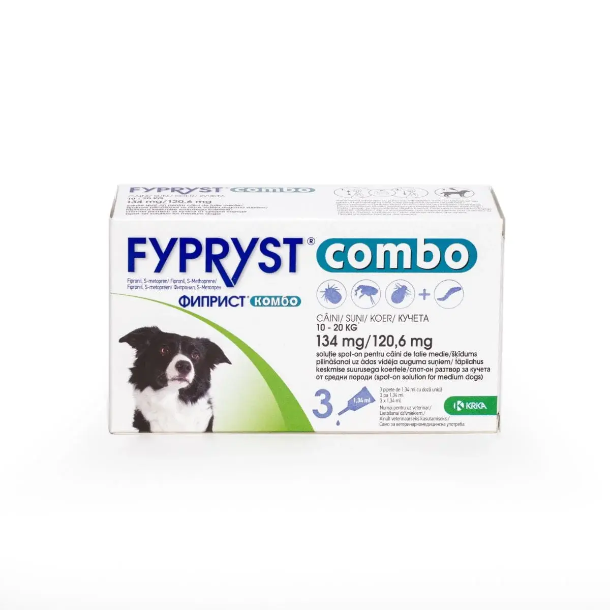 Antiparazitare interne și externe - Fypryst Combo M pentru Câini (10-20 kg) - 134 mg