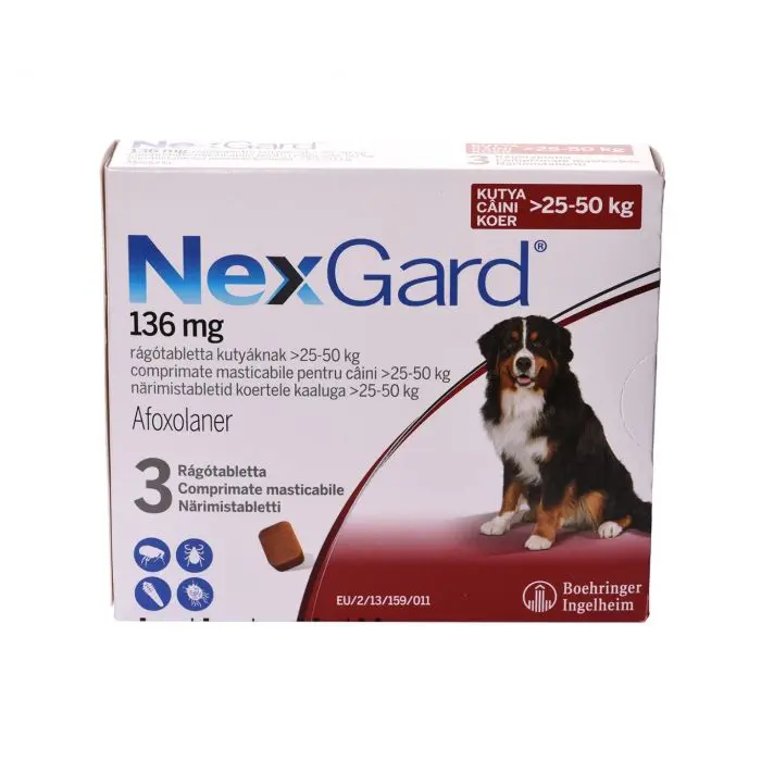 Antiparazitare interne și externe - NexGard XL pentru Câini (25-50 kg) - 136 mg