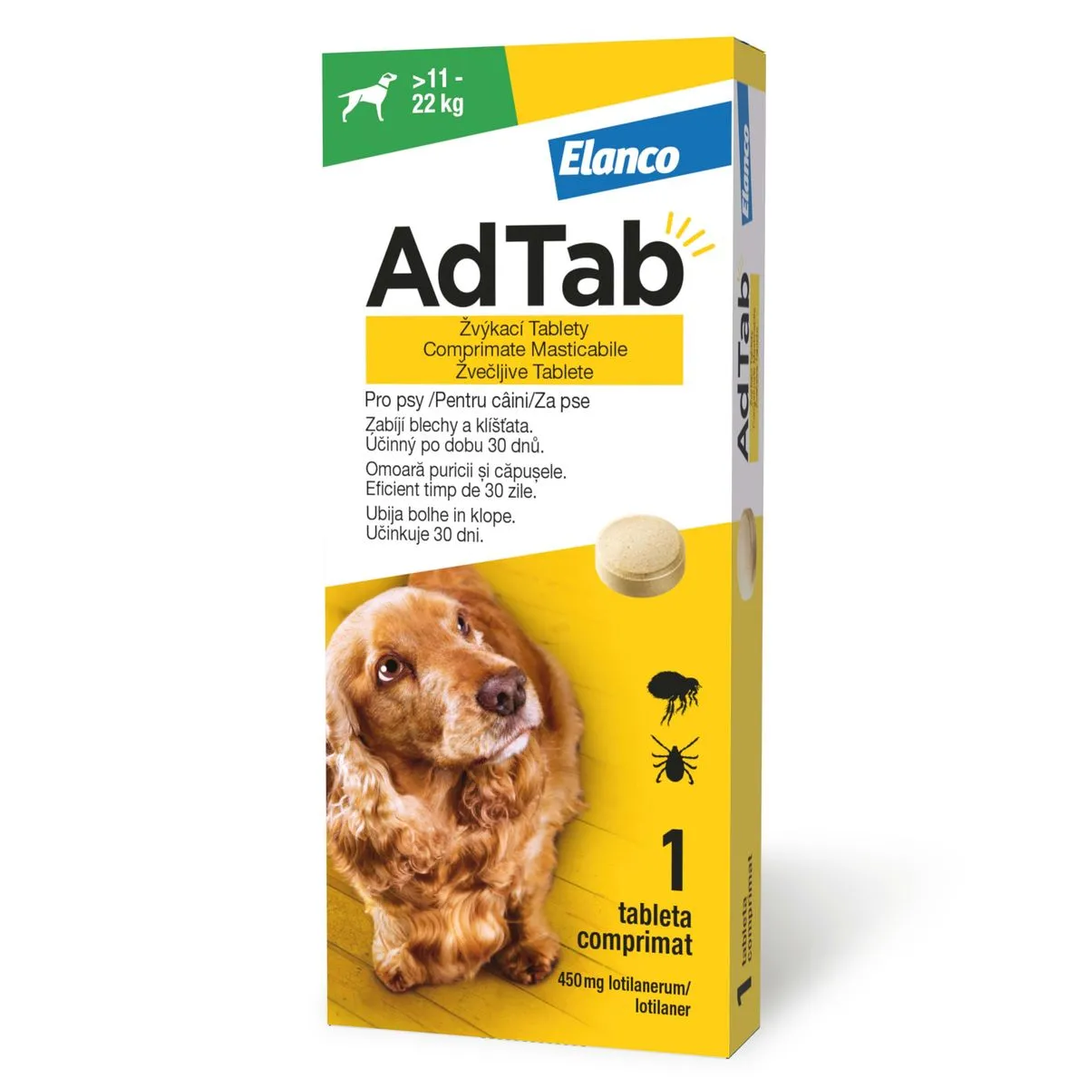 Câini - AdTab Antiparazitar pentru Câini (11 - 22 kg) - 450 mg