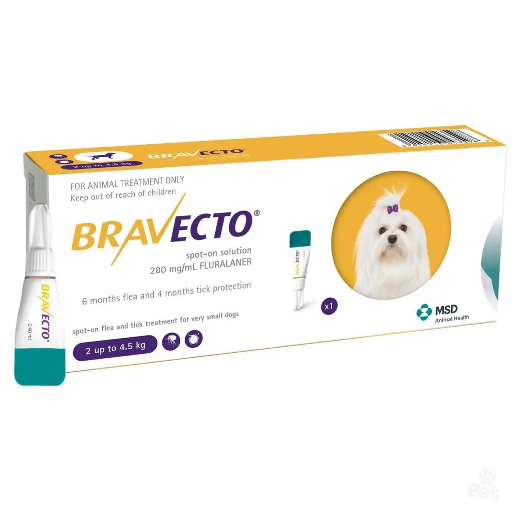 Antiparazitare interne și externe - Bravecto Spot-On Pipetă pentru Câini (2-4.5 kg) - 112.5 mg