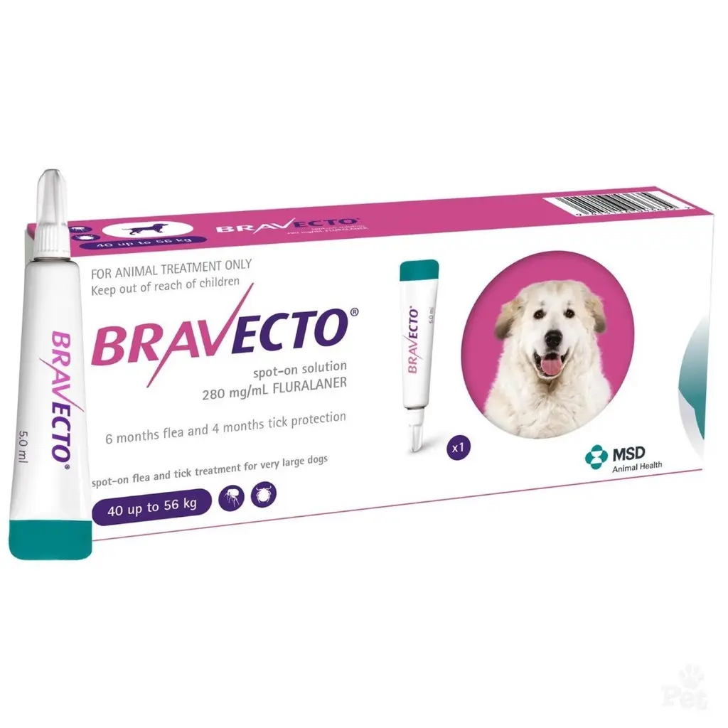 Antiparazitare externe - Bravecto Spot-On Pipetă pentru Câini (40-56 kg) - 1400 mg