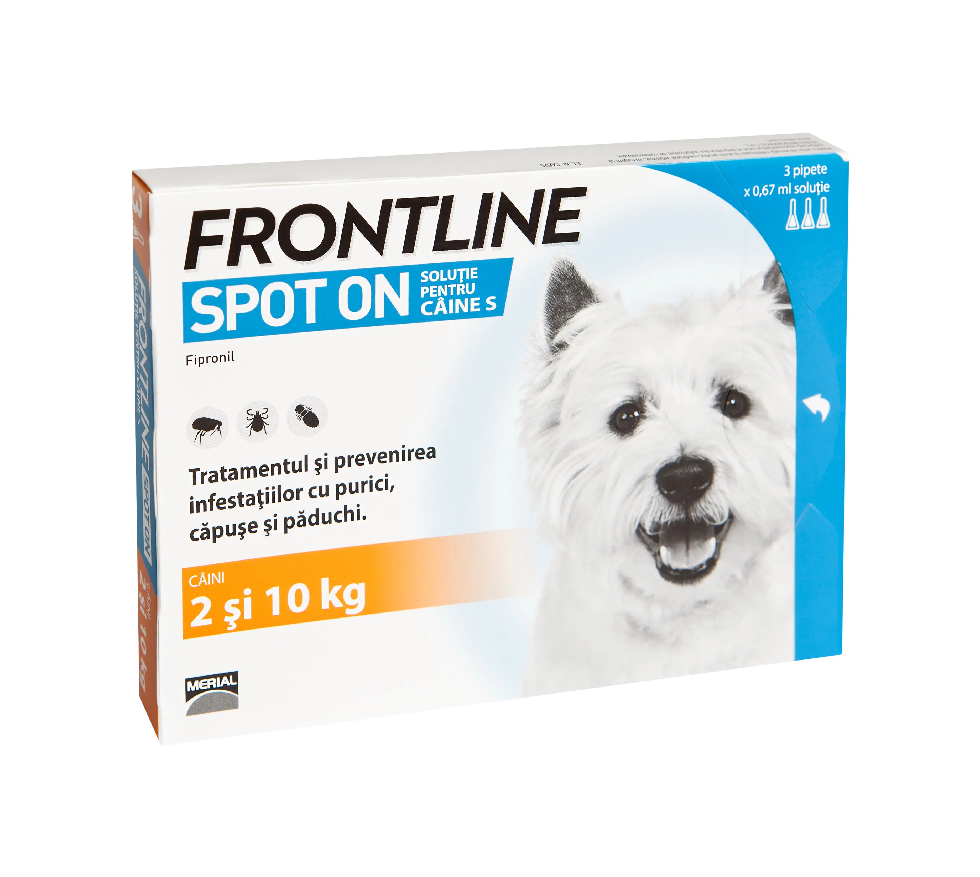 Câini - Frontline Spot-On S Pipetă pentru Câini (2-10 kg) - 67 mg