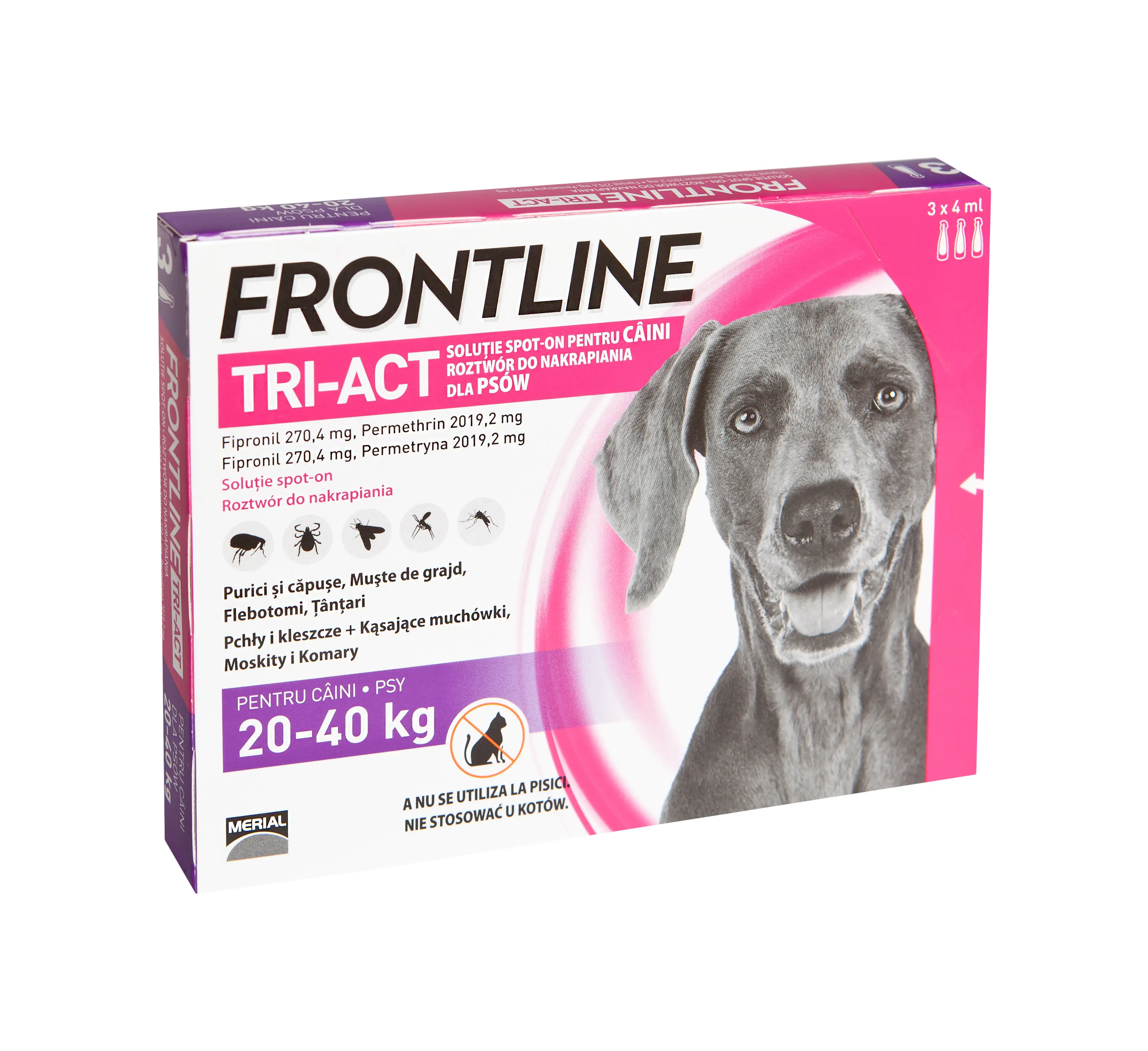 Antiparazitare interne și externe - Frontline Tri-Act Spot-On L Pipetă pentru Câini (20-40 kg) - 270.4 mg