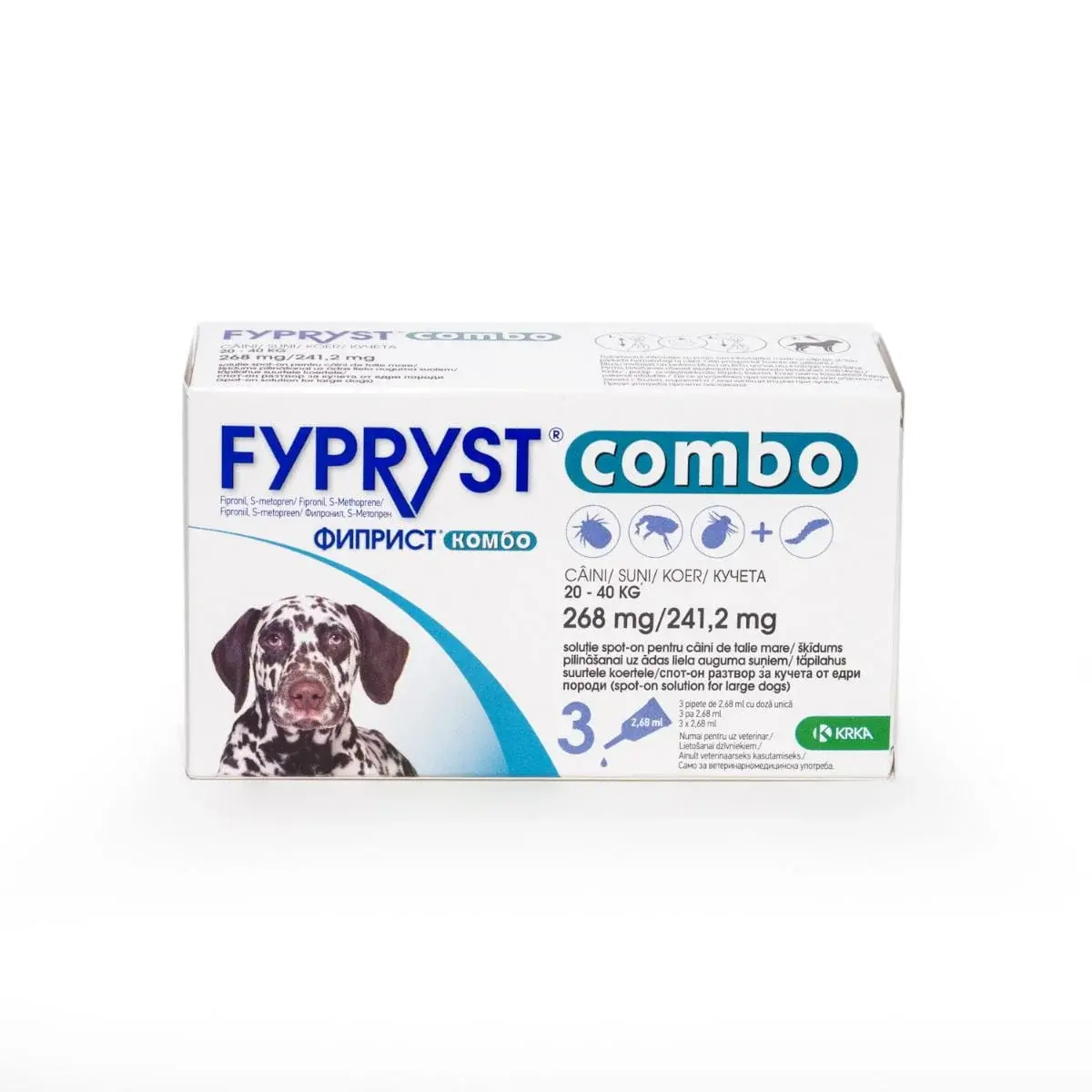Antiparazitare interne și externe - Fypryst Combo L pentru Câini (20-40 kg) - 268 mg