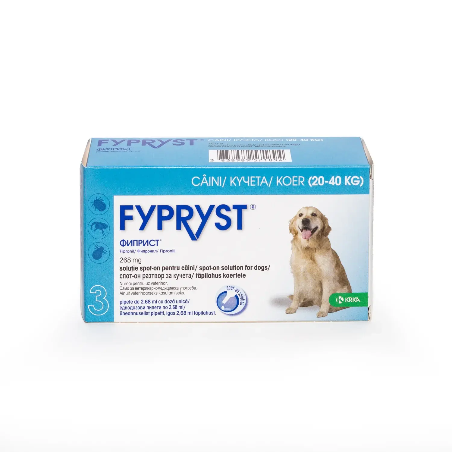 Antiparazitare interne și externe - Fypryst L pentru Câini (20-40 kg) - 268 mg