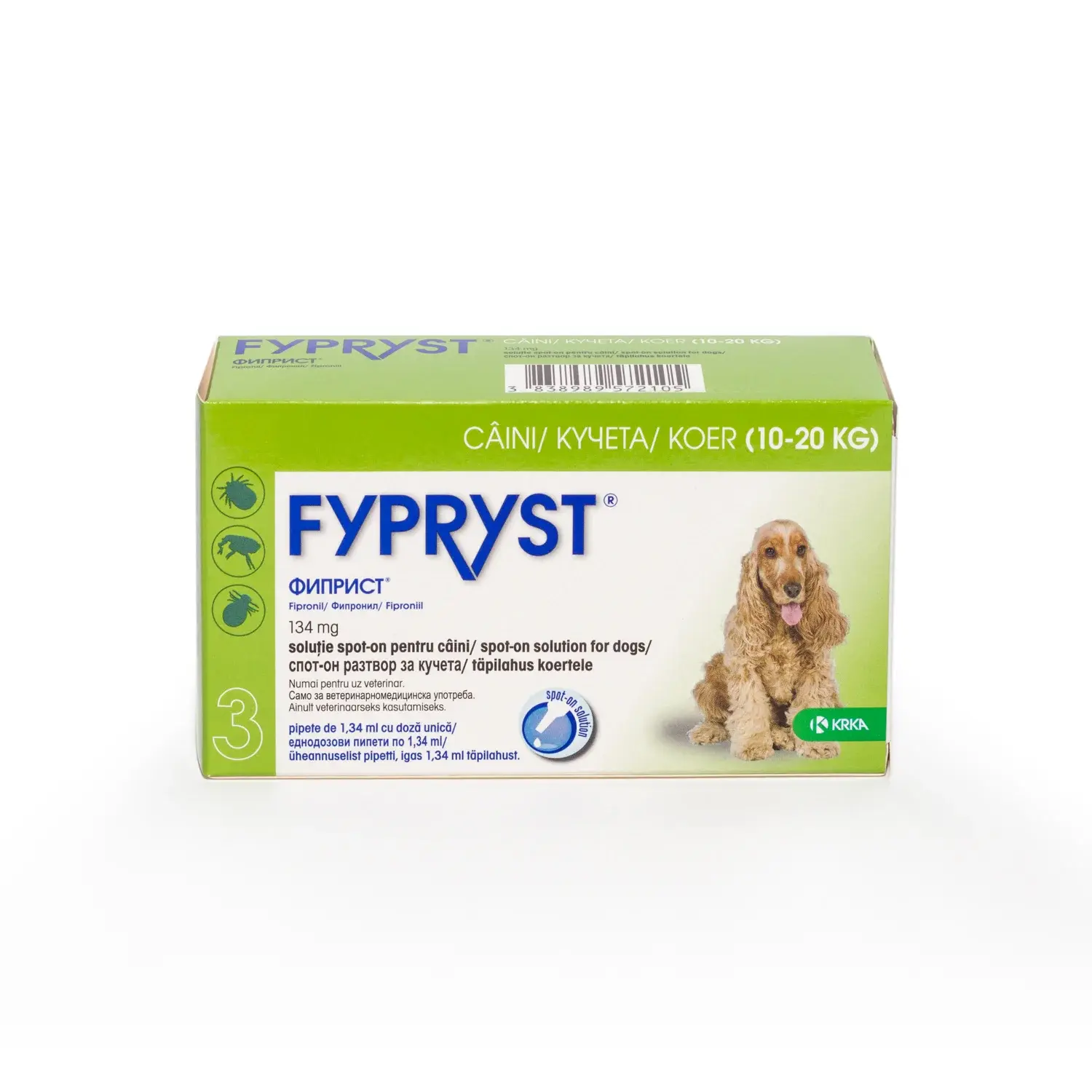 Antiparazitare interne și externe - Fypryst M pentru Câini (10-20 kg) -  134 mg
