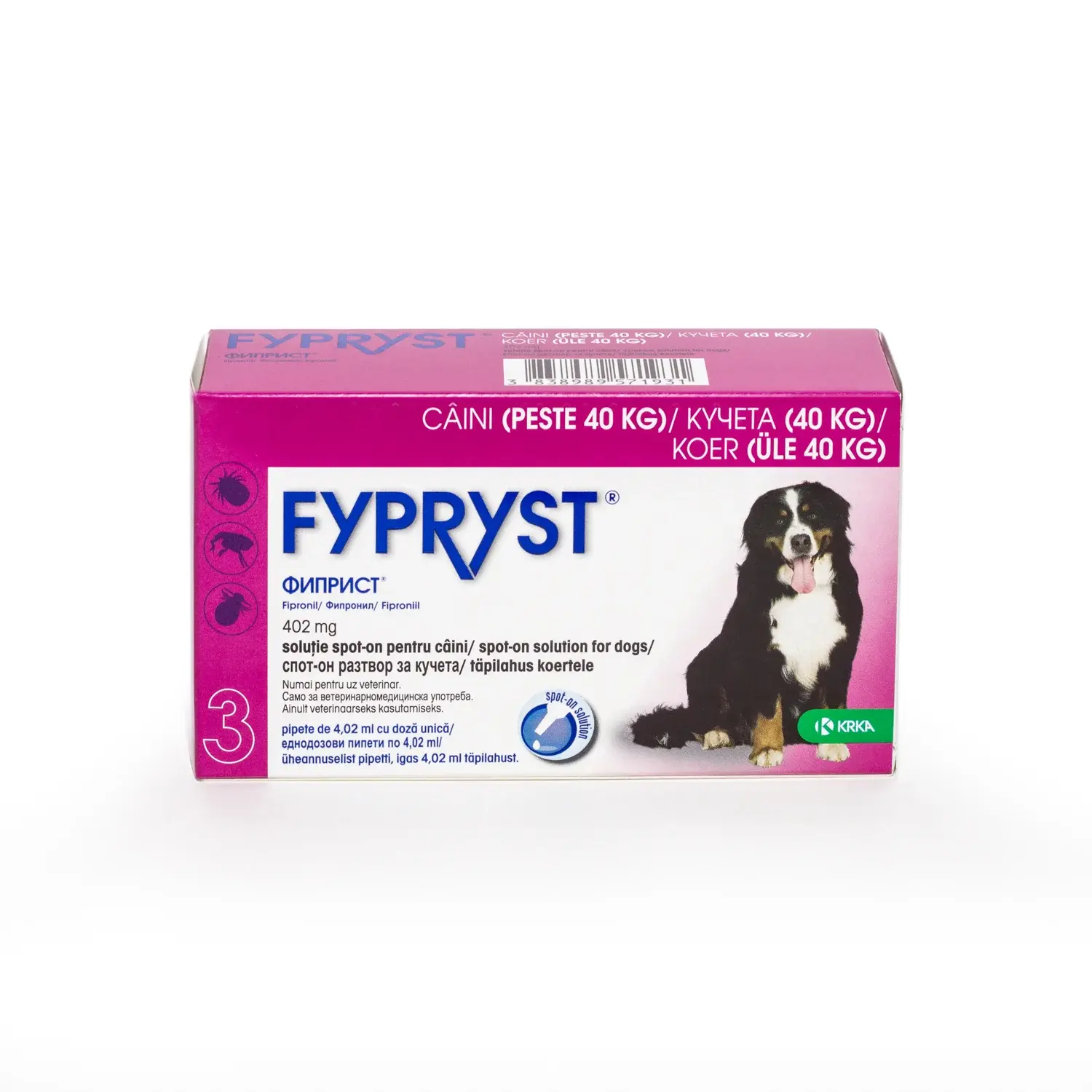 Antiparazitare interne și externe - Fypryst XL pentru Câini (40-60 kg) - 402 mg