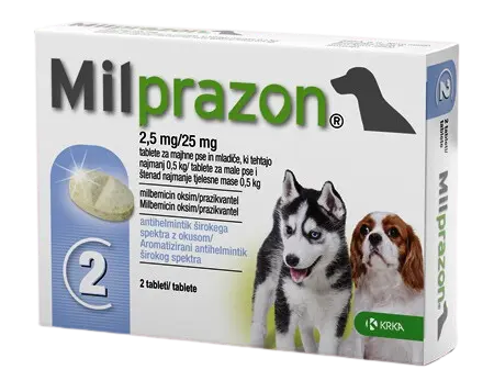 Farmacie - Milprazon Antiparazitar pentru Câini (sub 5 kg) - 2.5/25 mg
