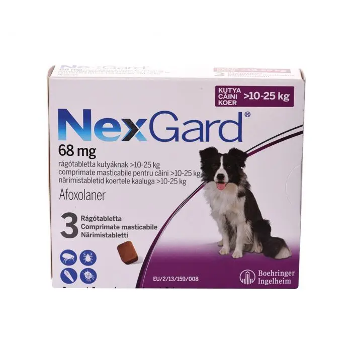 Antiparazitare interne și externe - NexGard L pentru Câini (10-25 kg) - 68 mg