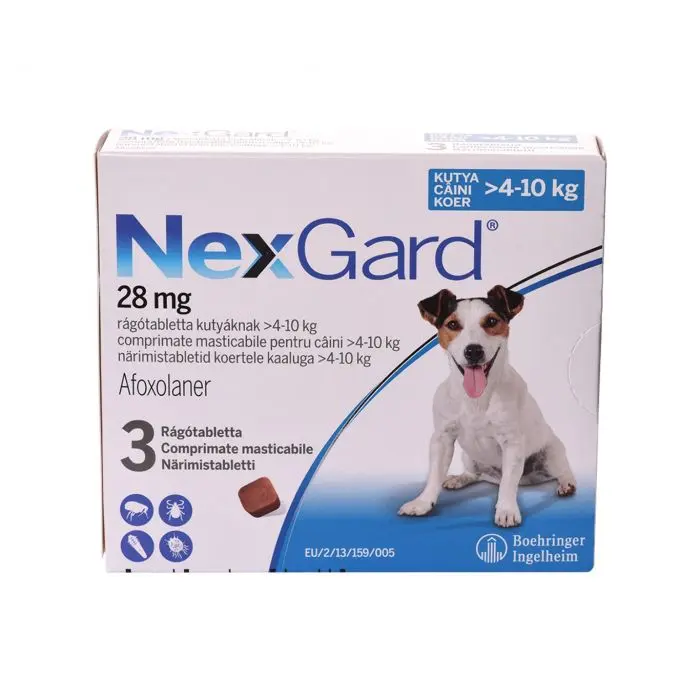 Antiparazitare interne și externe - NexGard M pentru Câini (4-10 kg) - 28 mg