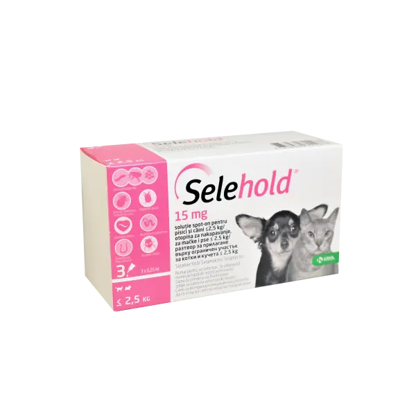 Farmacie - Selehold Antiparazitar pentru Câini și Pisici (sub 2,5 kg) - 15 mg