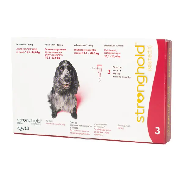 Antiparazitare interne și externe - Stronghold pentru Câini (10-20 kg) - 120 MG/1.0 ML