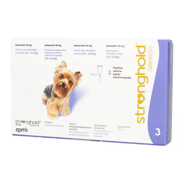 Antiparazitare interne și externe - Stronghold pentru Câini (2.5-5 kg) - 30 MG/0.25 ML
