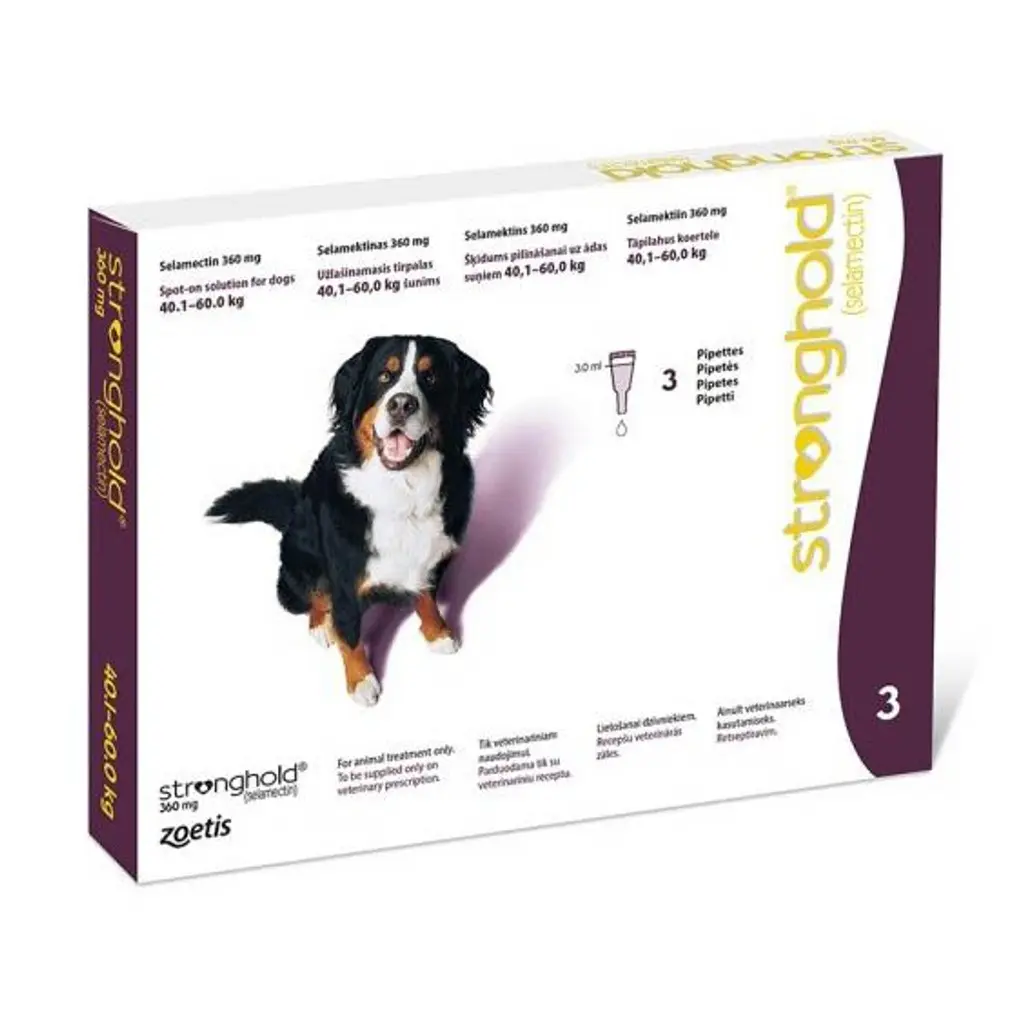 Antiparazitare interne și externe - Stronghold pentru Câini (40-60 kg) - 360 MG/3.0 ML
