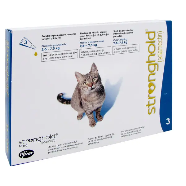 Antiparazitare externe - Stronghold pentru Pisici (2.6-7.5 kg) - 45 MG