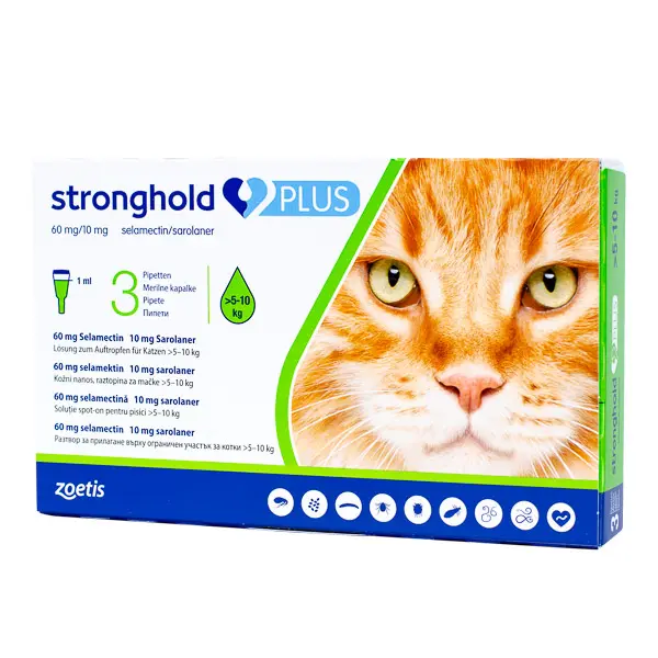 Antiparazitare externe - Stronghold Plus pentru Pisici (5-10 kg) - 60 MG/1.0 ML