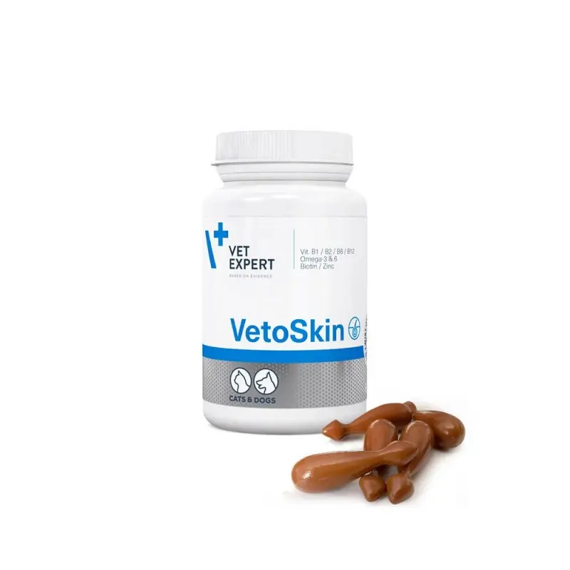 Afecțiuni dermatologice - VetoSkin 300 mg Twist-Off - Supliment Nutritiv pentru Câini și Pisici