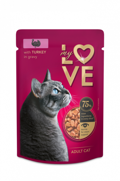 MY LOVE Plic pisici Curcan in sos, Set 24x85g [1]
