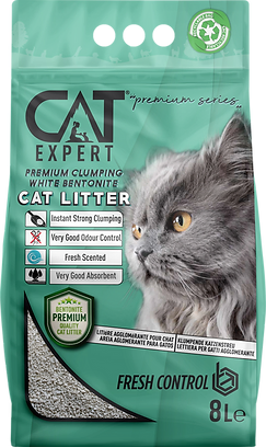 CAT EXPERT Fresh Control Clumping, Asternut igienic pisici, Bentonita alba, 8L [1]