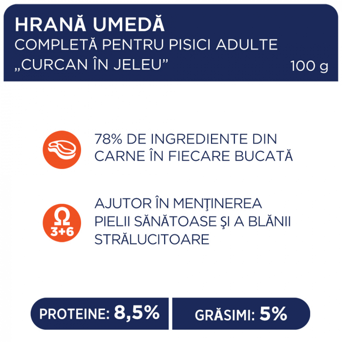 CLUB 4 PAWS Plic hrana umeda pisici adulte, Curcan in jeleu, Set 24x100g [2]