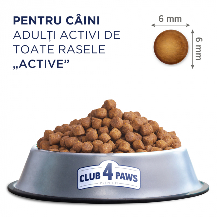 CLUB 4 PAWS Active, Hrana uscata caini activi adulti, Toate rasele, 20kg [2]