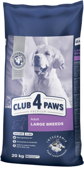 CLUB 4 PAWS Hrana uscata caini adulti, Talie mare, Pui, 20kg [1]