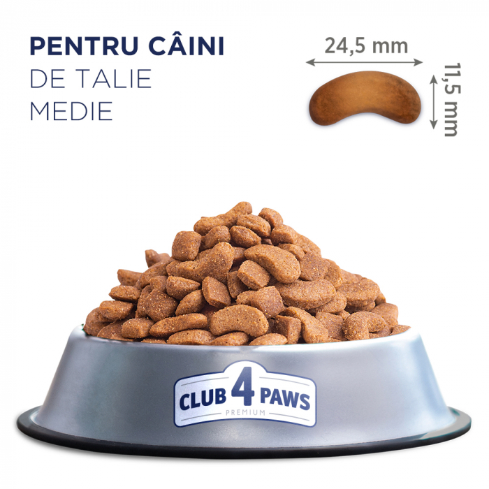CLUB 4 PAWS Hrana uscata caini adulti, Talie medie, Pui, 20kg [2]