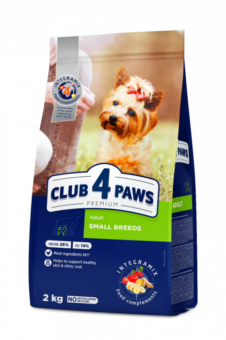 CLUB 4 PAWS Hrana uscata caini adulti, Talie mica, Pui, 2kg [1]
