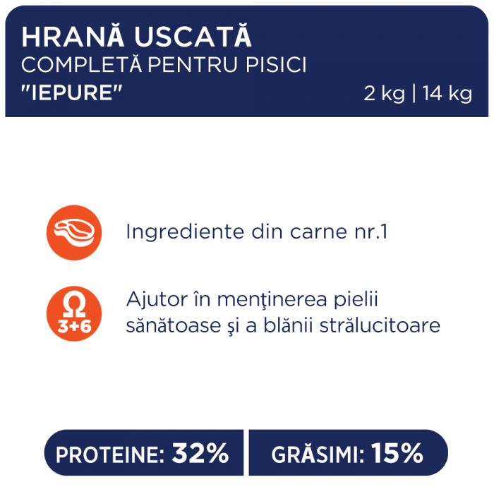 CLUB4PAWS Premium Hrana uscata completa pentru pisici adulte, Iepure, 2kg [5]