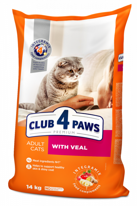 CLUB 4 PAWS Premium Hrană uscată pisici adulte, Vită, 14kg [1]