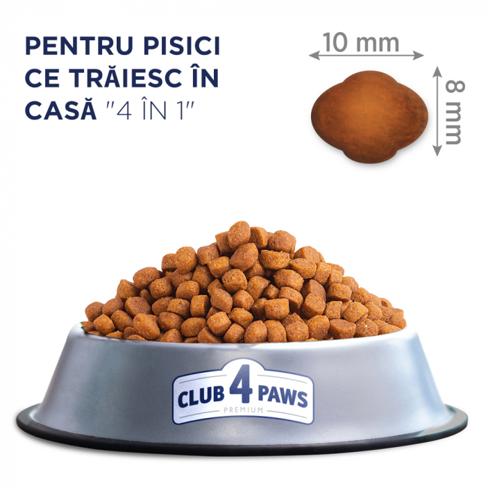 CLUB4PAWS Premium Indoor 4 in 1 Hrana uscata pisici, Pui, 2kg [2]