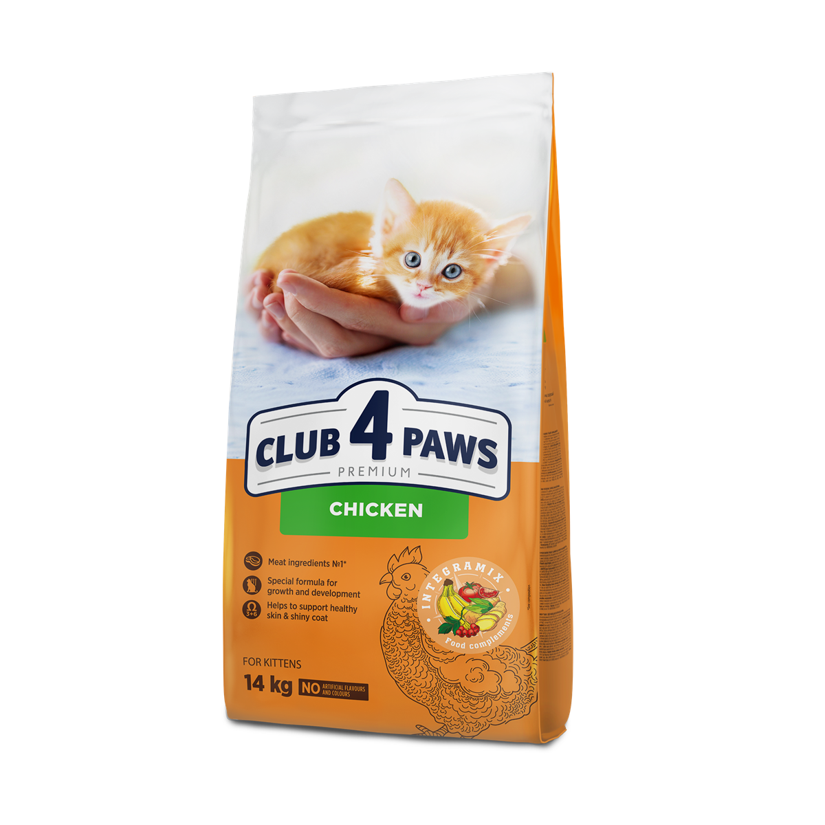 CLUB 4 PAWS Premium Kitten, Pui, hrana uscata pisoi, 14kg [1]