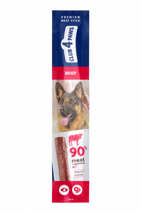 CLUB 4 PAWS Premium Recompense pentru caini, Stick cu vita, 12g [1]