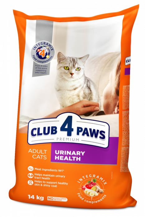 CLUB 4 PAWS Premium Urinary Health, Hrana uscata pisici adulte, Mentinerea sanatatii tractului urinar, 14kg [1]