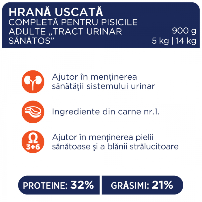 CLUB4PAWS Premium Urinary Health, Hrana uscata pisici adulte, Mentinerea sanatatii tractului urinar, 900g [5]