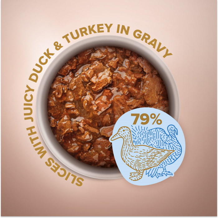 CLUB 4 PAWS Selection, Plic hrana umeda caini adulti, Talie mica, Bucati rata si curcan in sos, Set 12x85g [3]