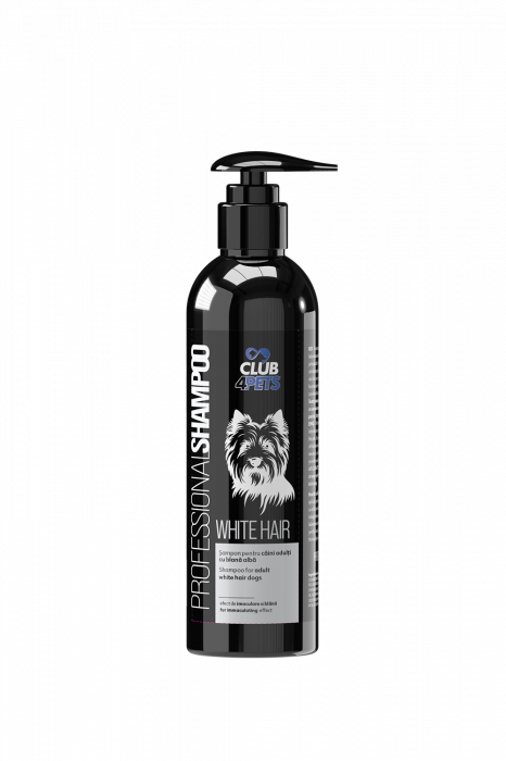 CLUB4PETS Sampon profesional WHITE HAIR pentru caini adulti cu blana alba, 250 ML [1]